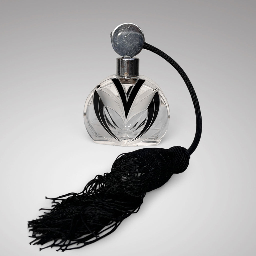 Art Deco Glass & Enamel Dressing Table Set