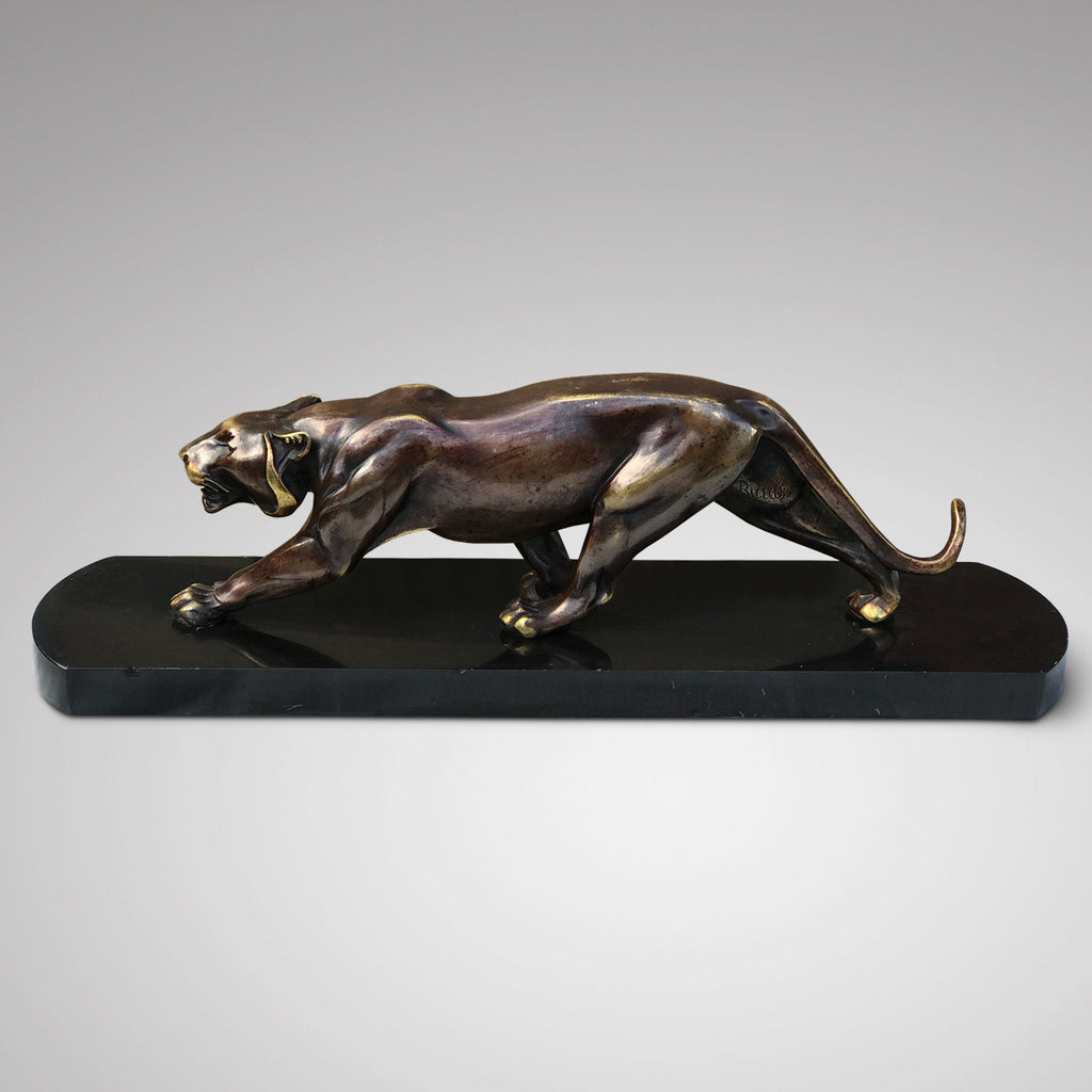 Art Deco Bronze Panther by Rulas - Side View - 2