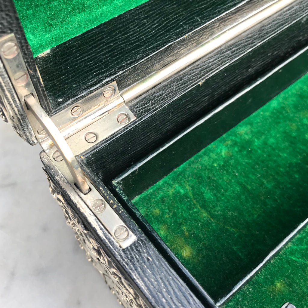 Large 19th Century Silver Jewellery Box with Bramar Lock