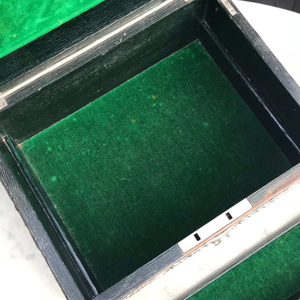 Large 19th Century Silver Jewellery Box with Bramar Lock - Detail View - 11