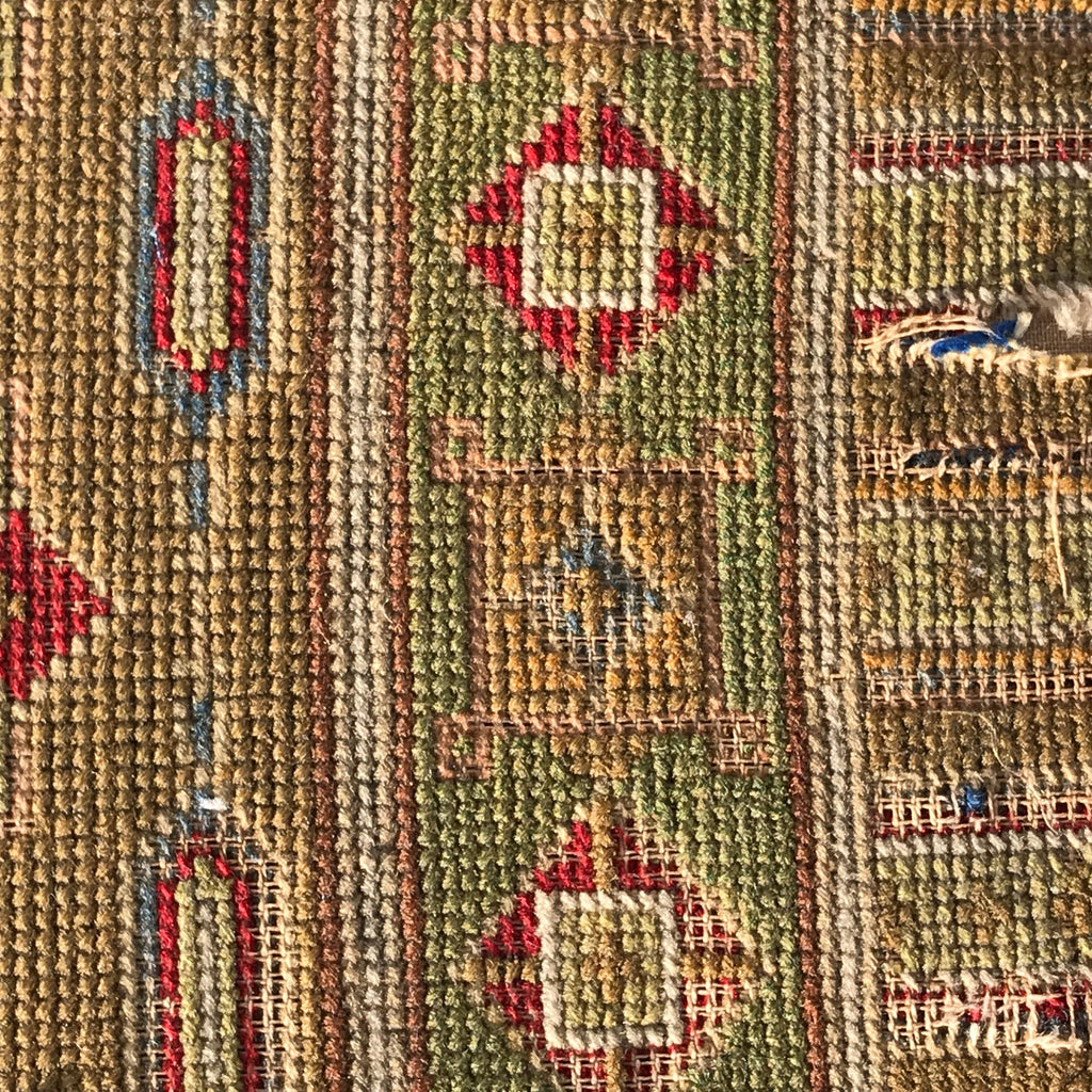 Aesthetic Movement Inlaid Two Tier Foot Stool - Needlepoint View - 5