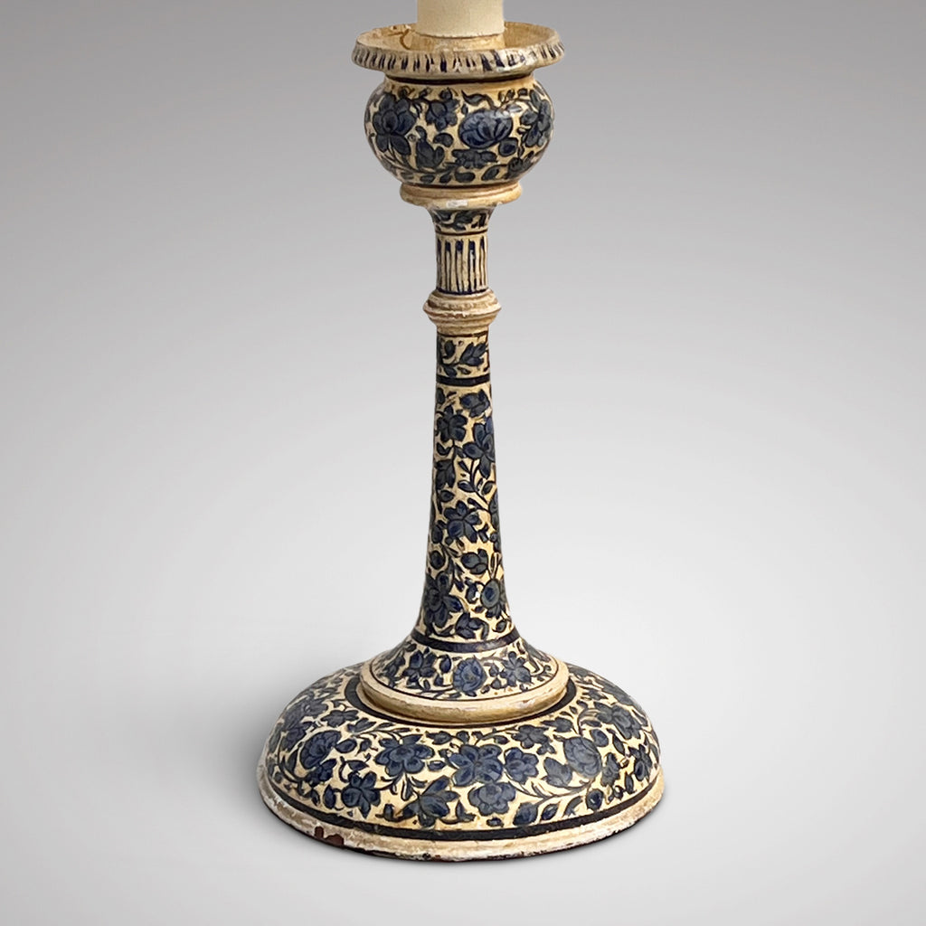 Pair of Blue Kashmiri Table Lamps - Detail View - 3