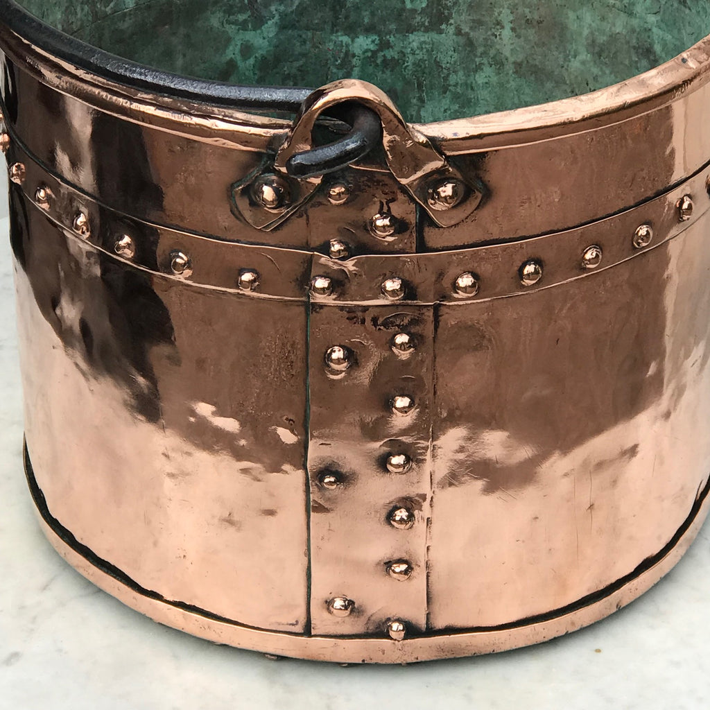 19th Century French Copper Log Bucket - Detail View - 3