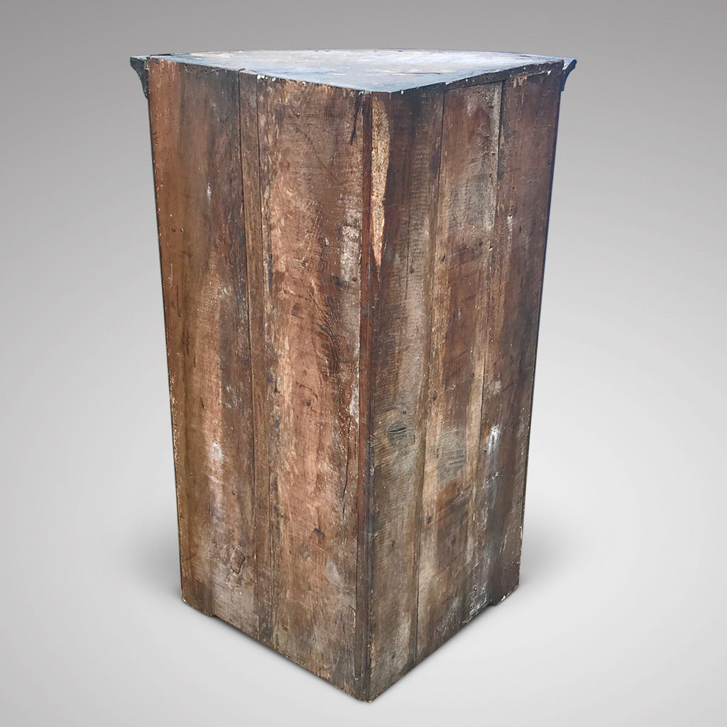 George III Bow Fronted Oak Corner Cupboard - Back View - 6