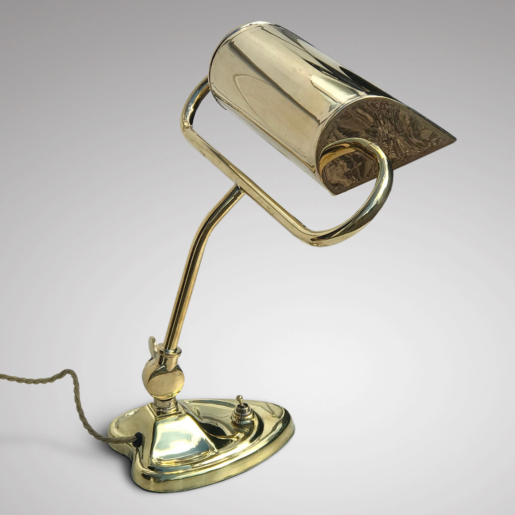 Antique Brass Desk Lamp with Heart Shaped Base - Main View - 2