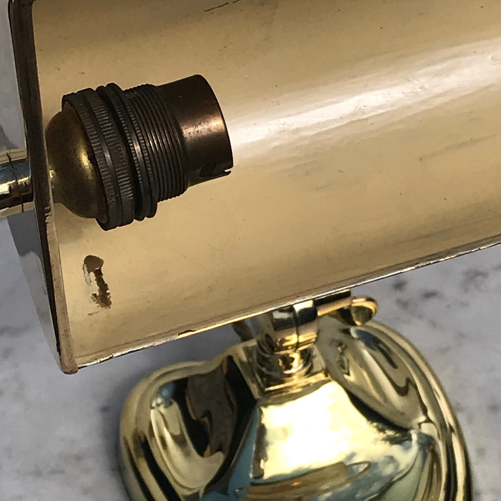 Antique Brass Desk Lamp with Heart Shaped Base - Detail View - 4