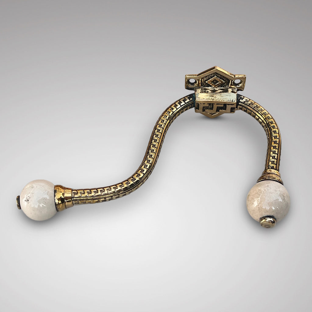 Set of 4 Brass & Porcelain Hat & Coat Hooks - Main View - 3