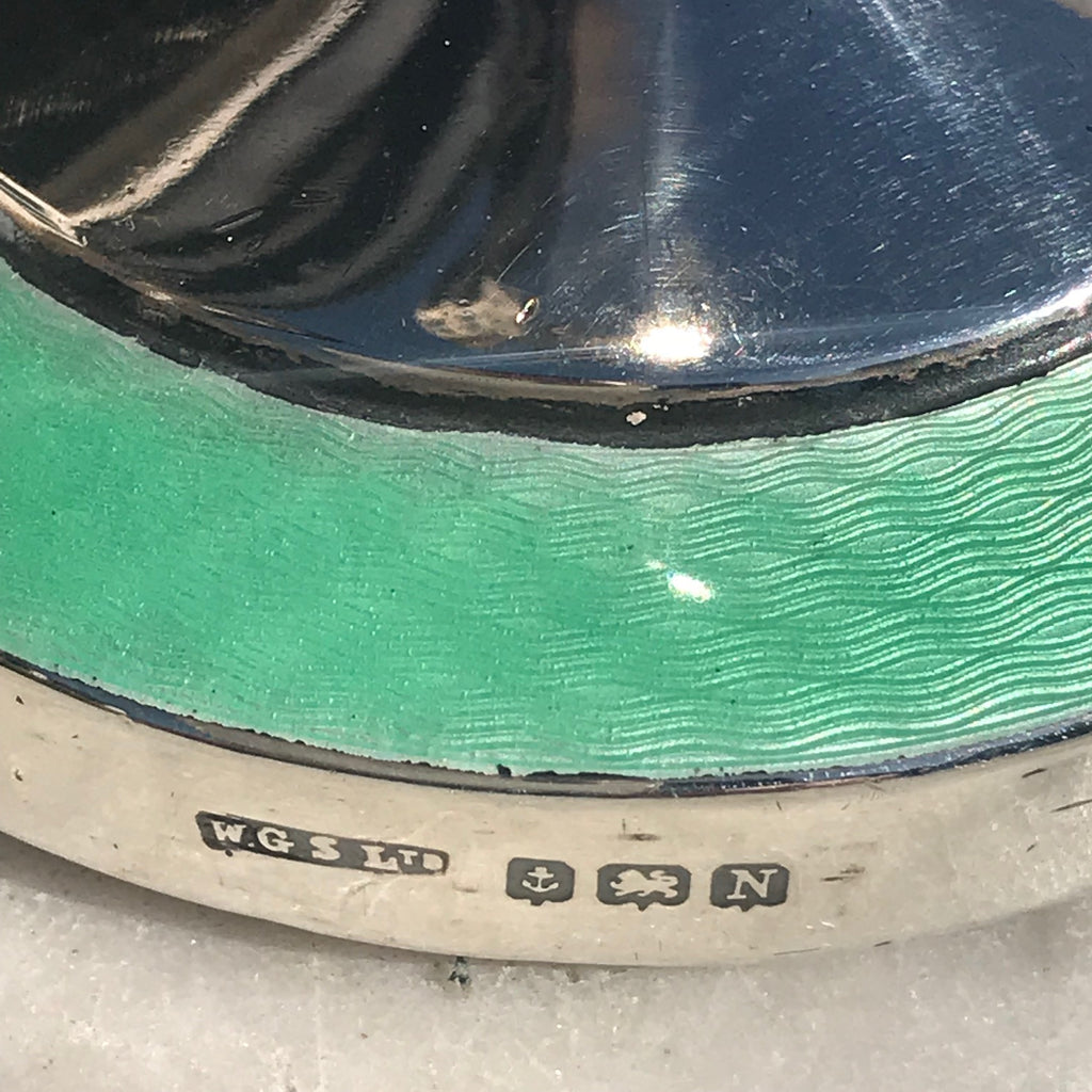 Pair of Sterling Silver & Guilloche Enamel Candlesticks - Detail View - 4