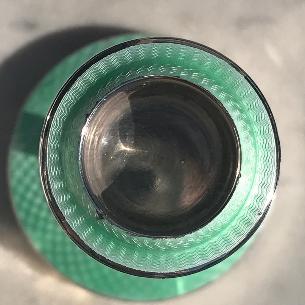 Pair of Sterling Silver & Guilloche Enamel Candlesticks - Detail View - 5