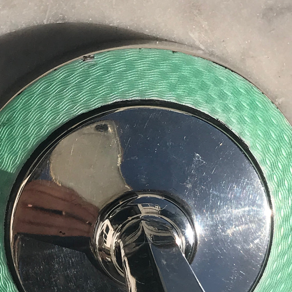 Pair of Sterling Silver & Guilloche Enamel Candlesticks - Detail View - 7