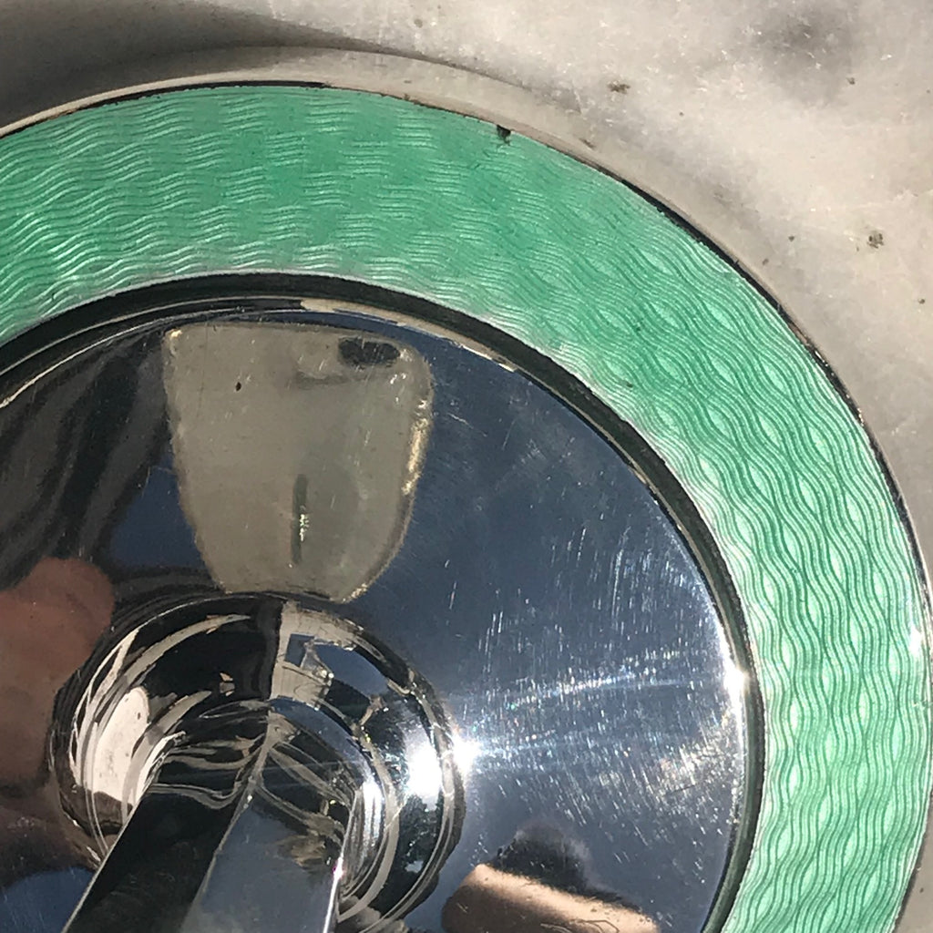 Pair of Sterling Silver & Guilloche Enamel Candlesticks - Detail View - 8