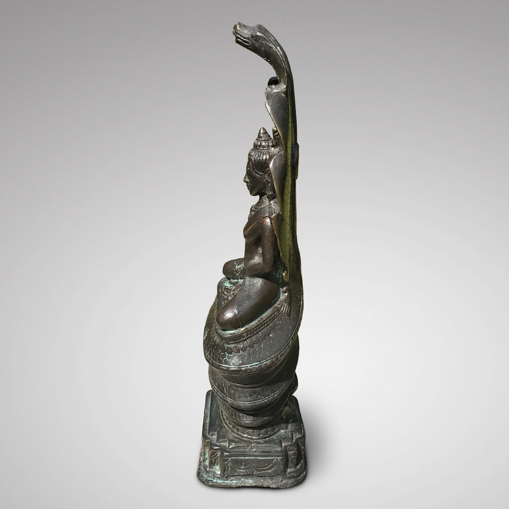 18th Century Bronze of Buddha & Muchalinda - Side View - 2