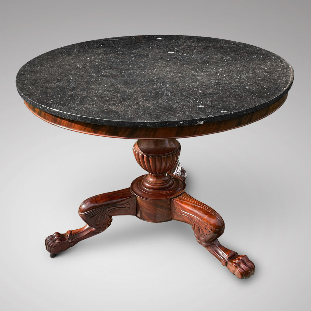 French Empire Period Mahogany Gueridon with Marble Top - Main View - 4