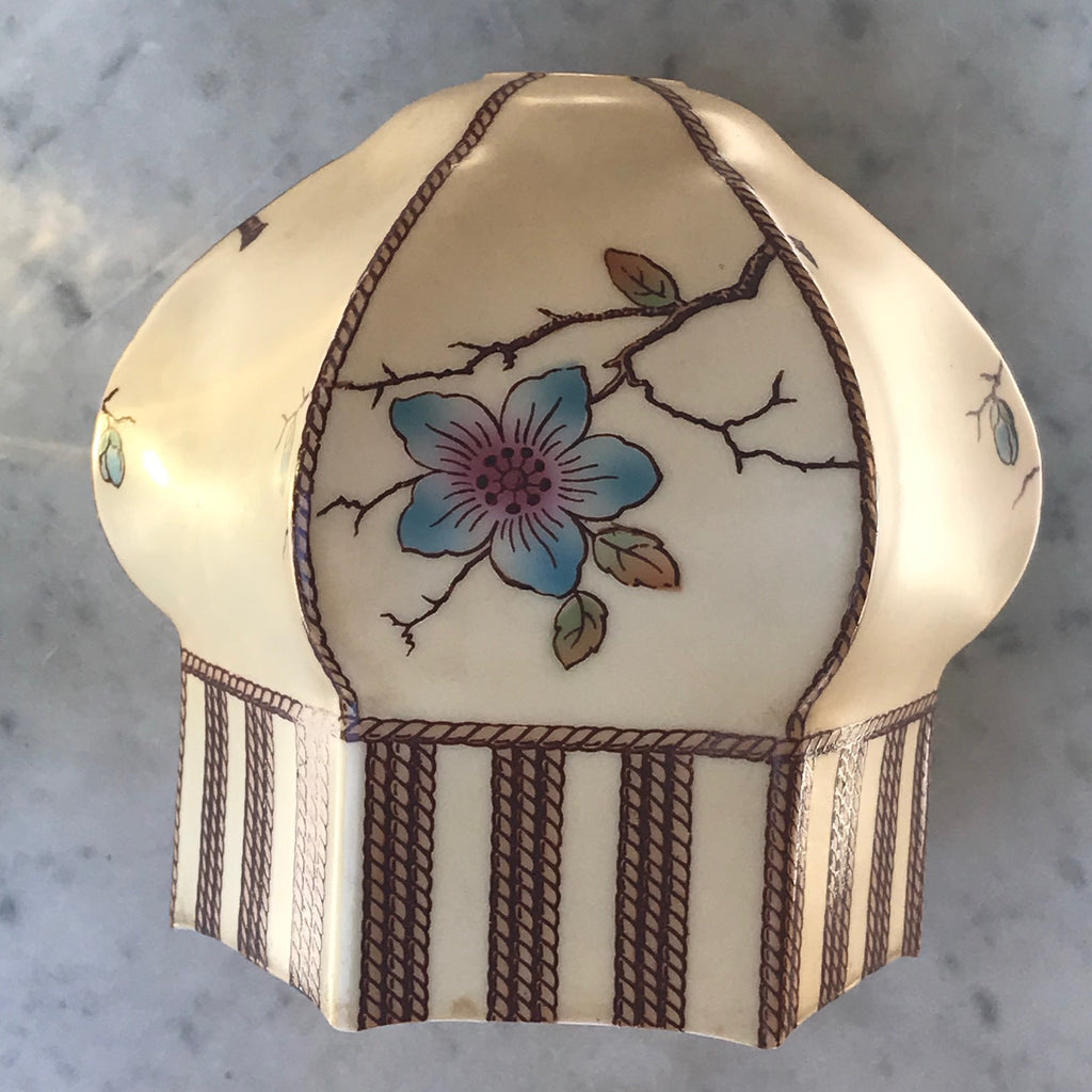 Hexagon Brass Lamp with Original Glass Shade - Detail View - 3