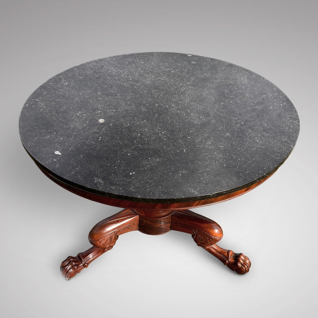 French Empire Period Mahogany Gueridon with Marble Top - Main View - 3