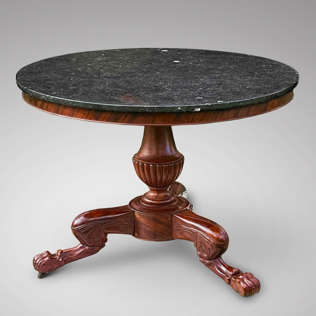 French Emire Period Mahogany Gueridon with Marble Top - Main View - 1