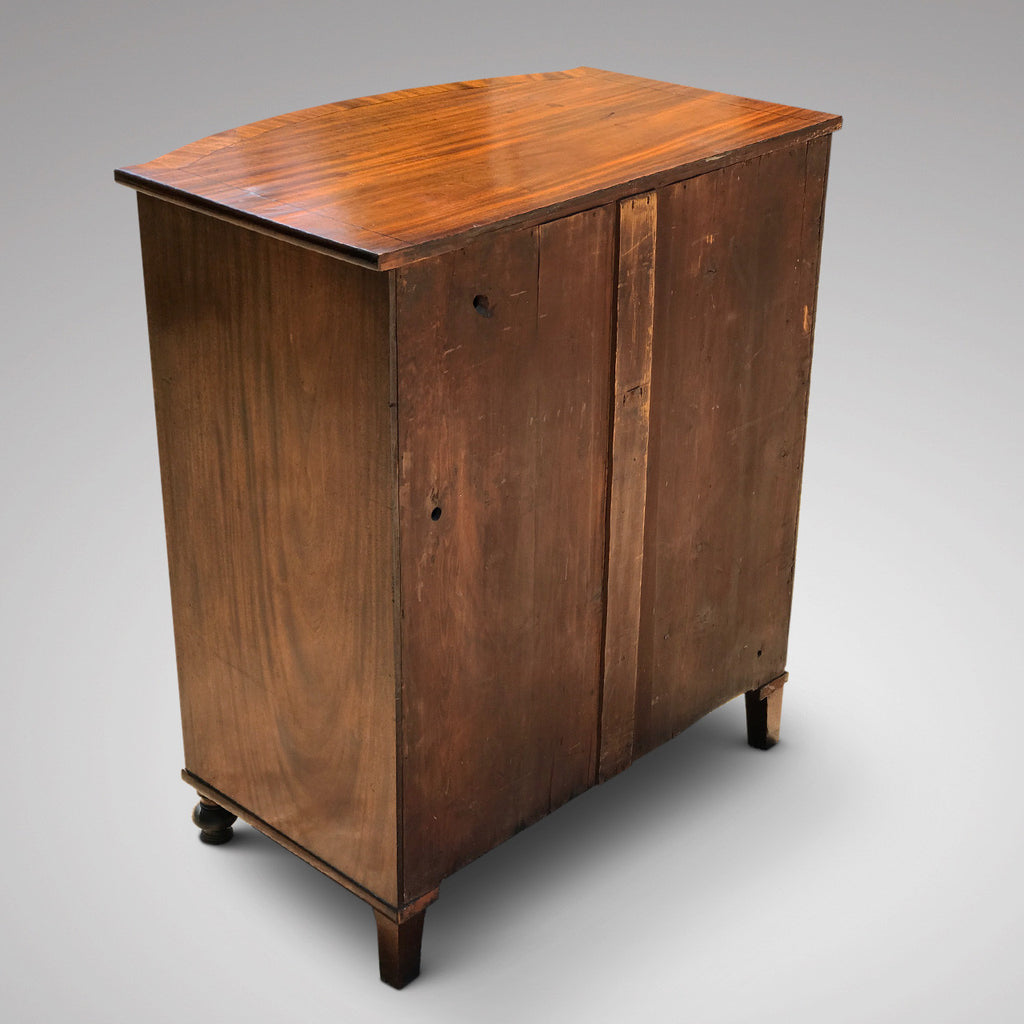 William IV Mahogany Bow Front Chest of Drawers - Back & Top View - 3