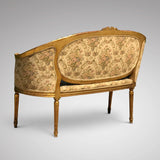 19th Century French Giltwood Salon Sofa - Back & Side View - 2