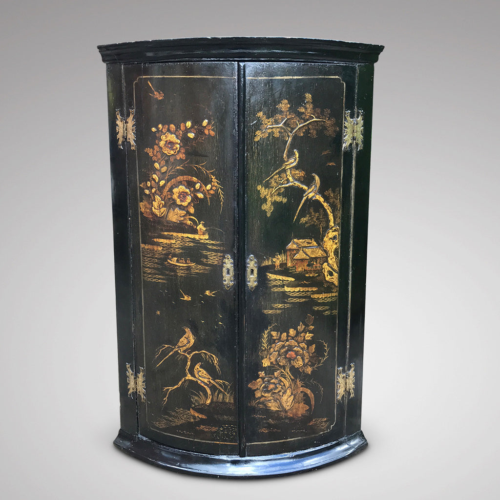 18t Century Japanned Corner Cupboard- Front View -1
