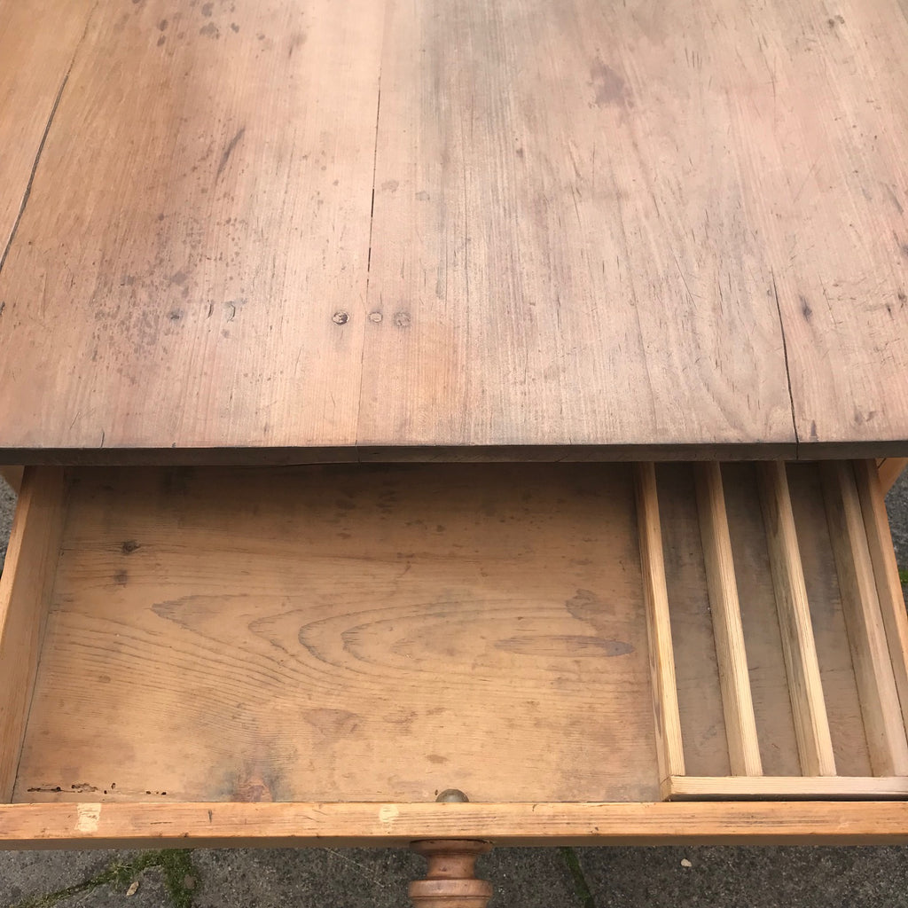 19th Century Pine Farmhouse Kitchen Table - Detail View - 4