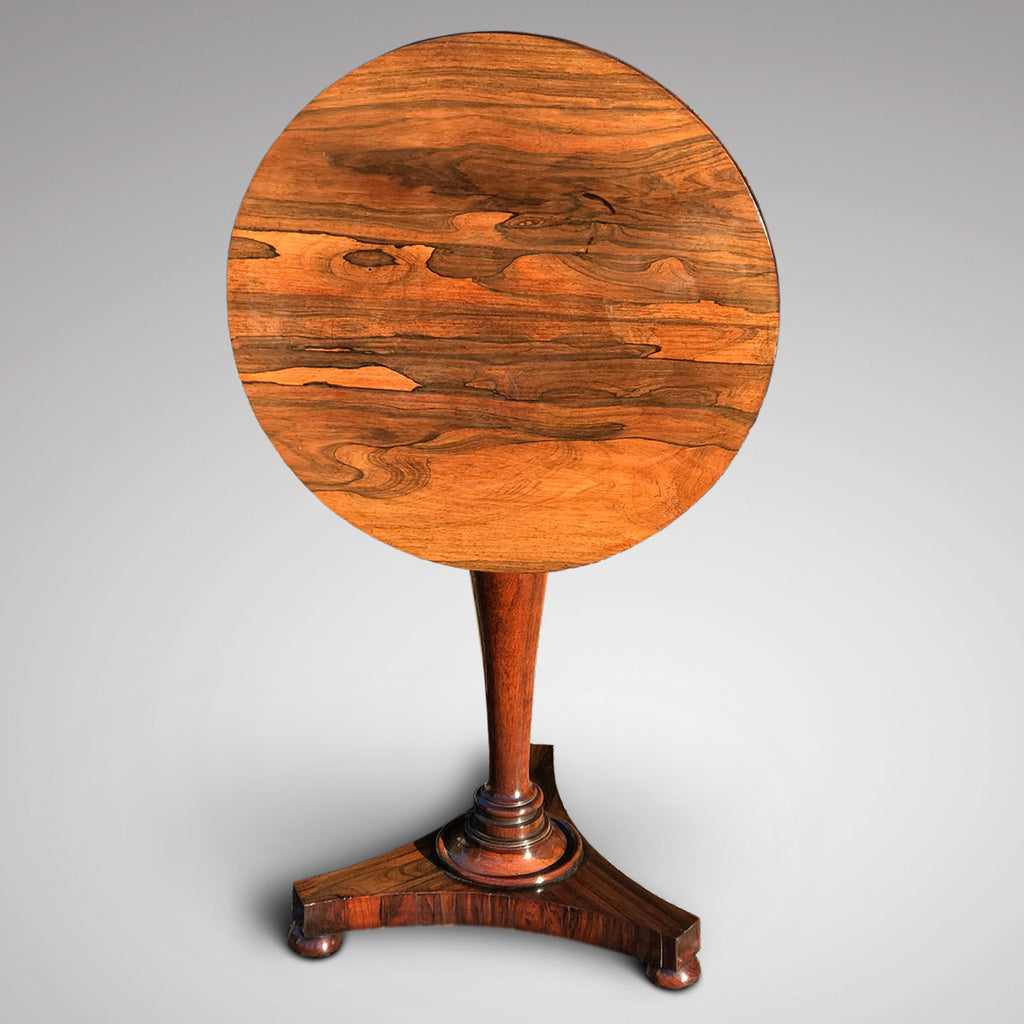 William IV Rosewood Circular Tilt Top Lamp Table - Main View Tilted - 2