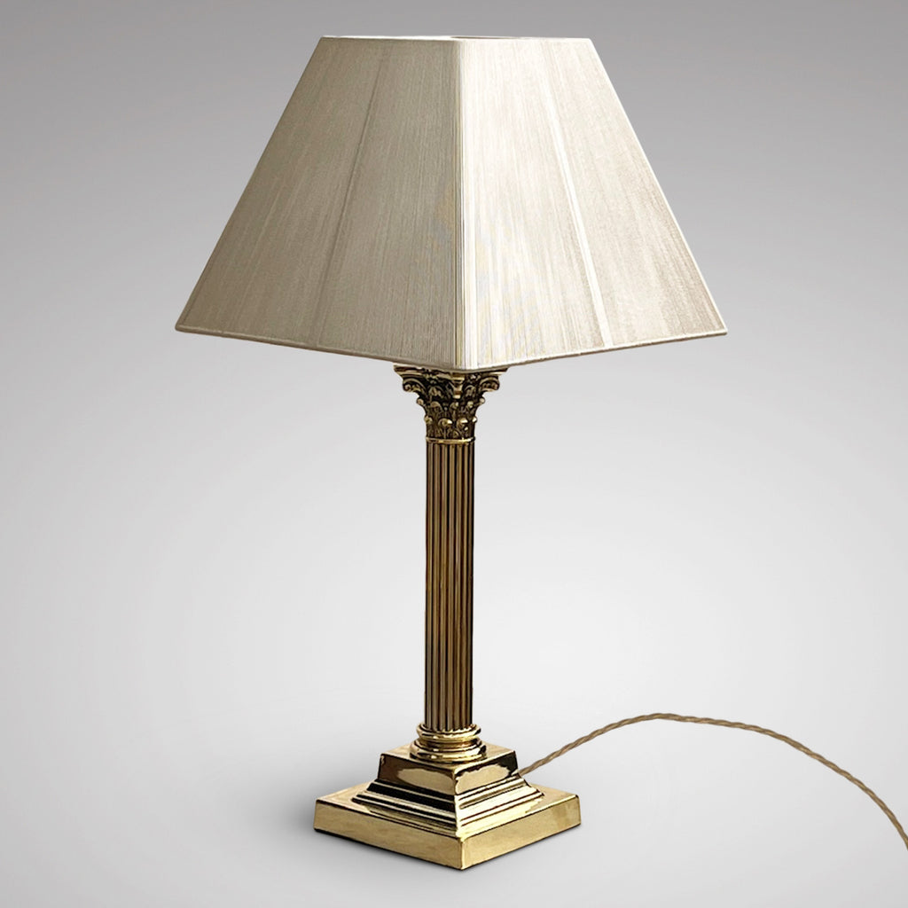 Brass Corinthian Column Table Lamp - Main View - 1