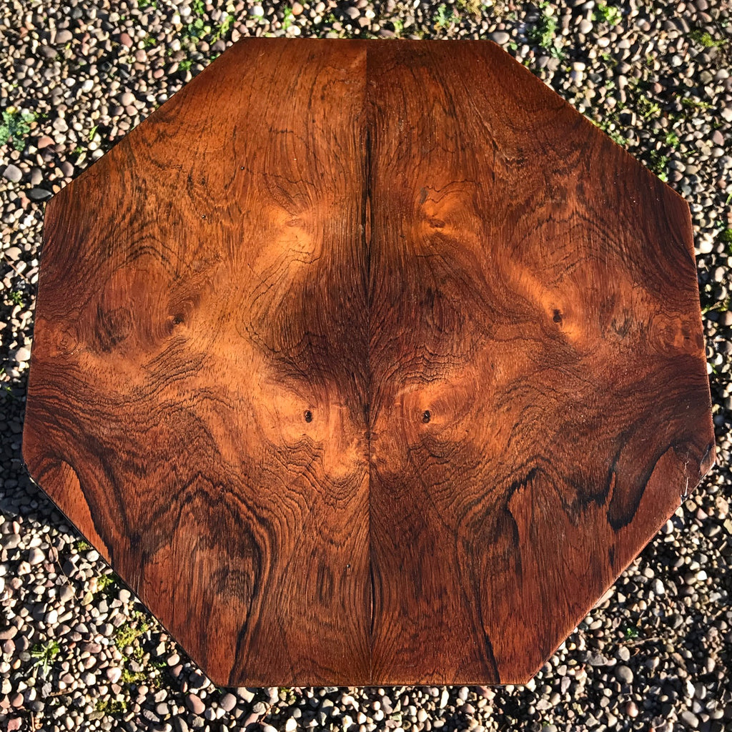 19th Century Rosewood Octagonal Lamp Table - Top Detail View - 4