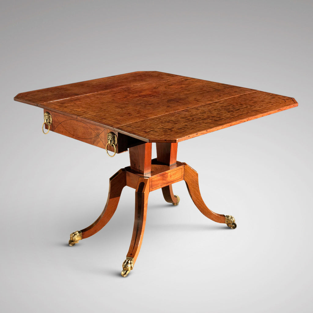 George III Egyptian Revival Plum Pudding Mahogany Supper Table - Top & Side View - 2