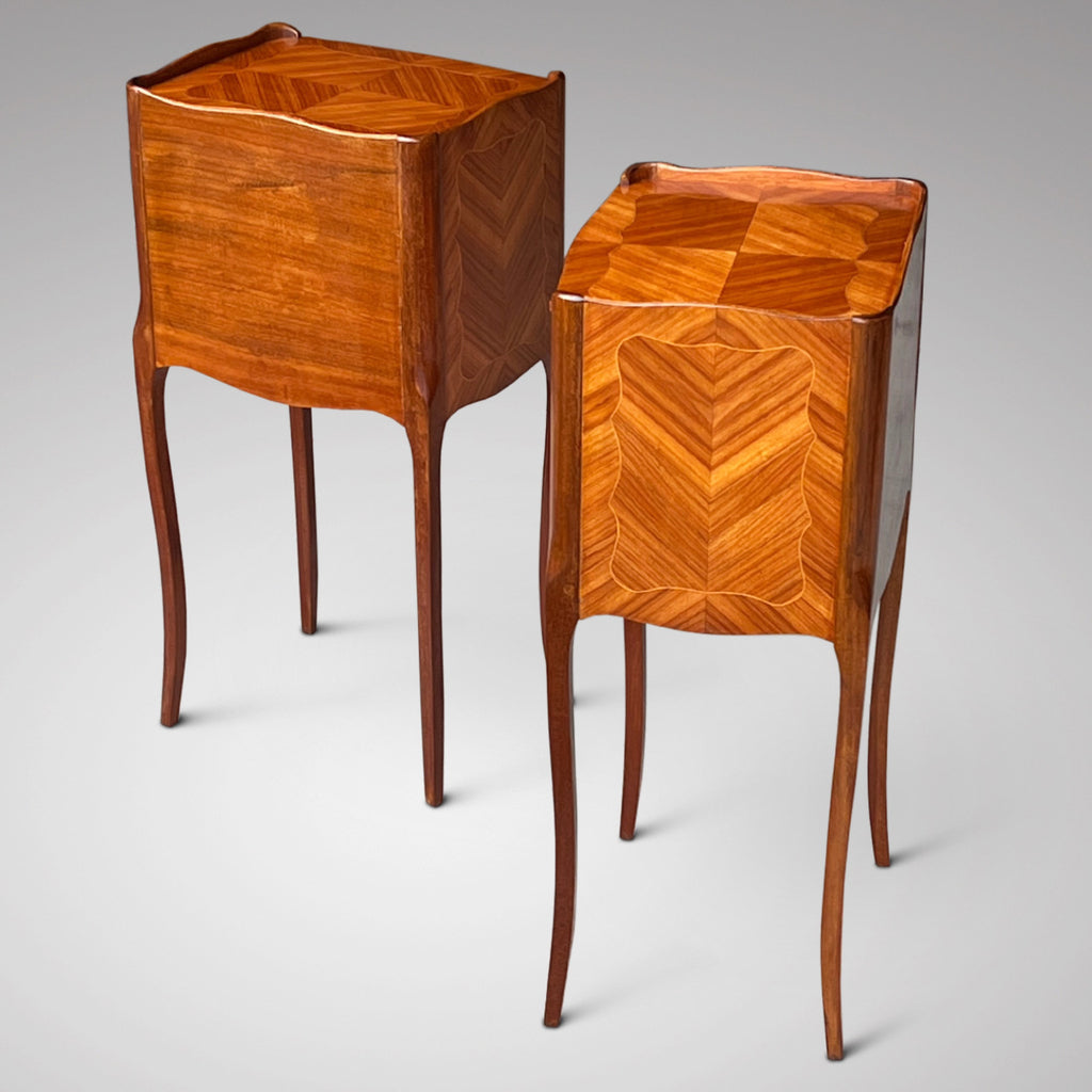 Pair of Kingwood Bedside Tables in Louis XV Style - Back View - 2