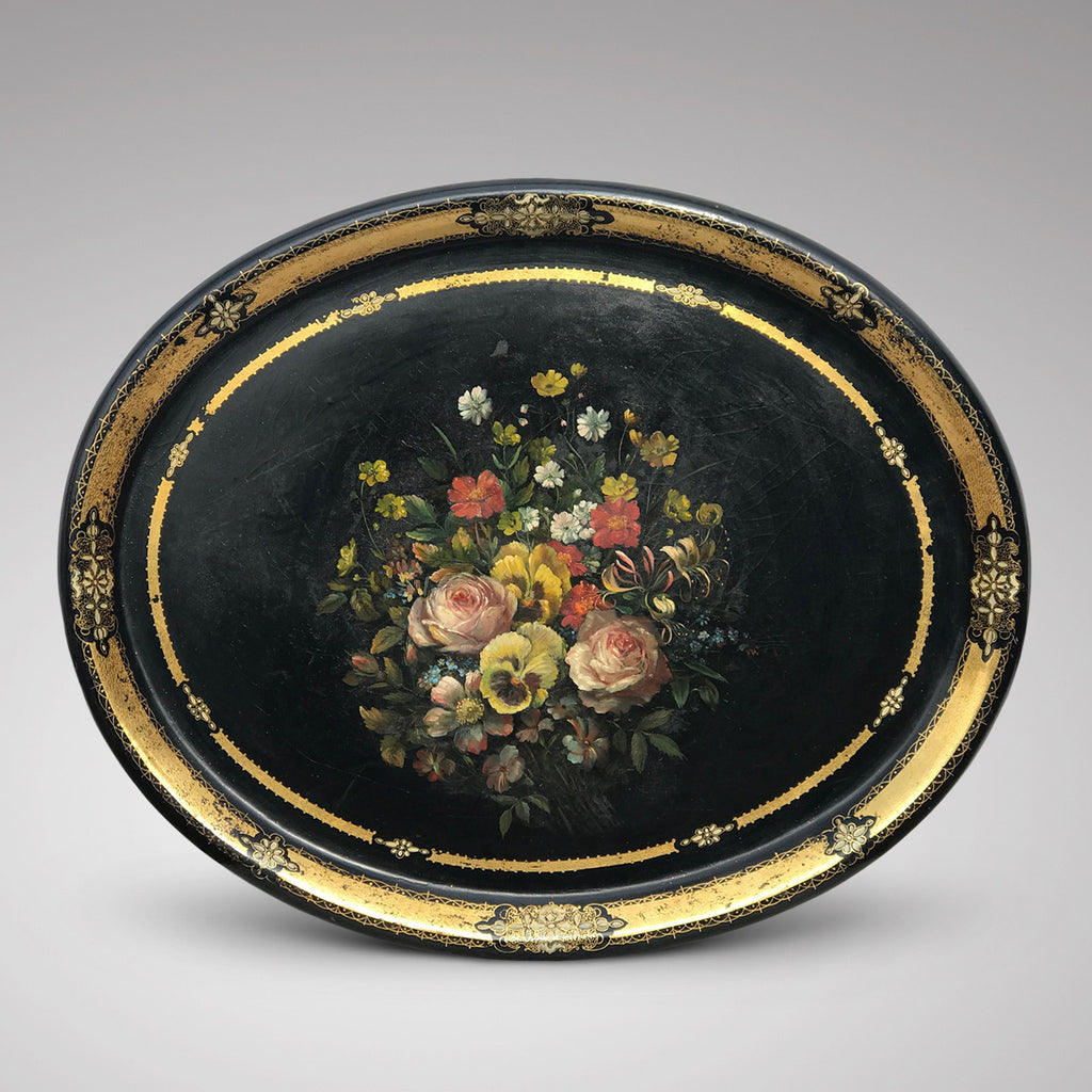 19th Century Oval Papier Mache Tray - Main View - 1
