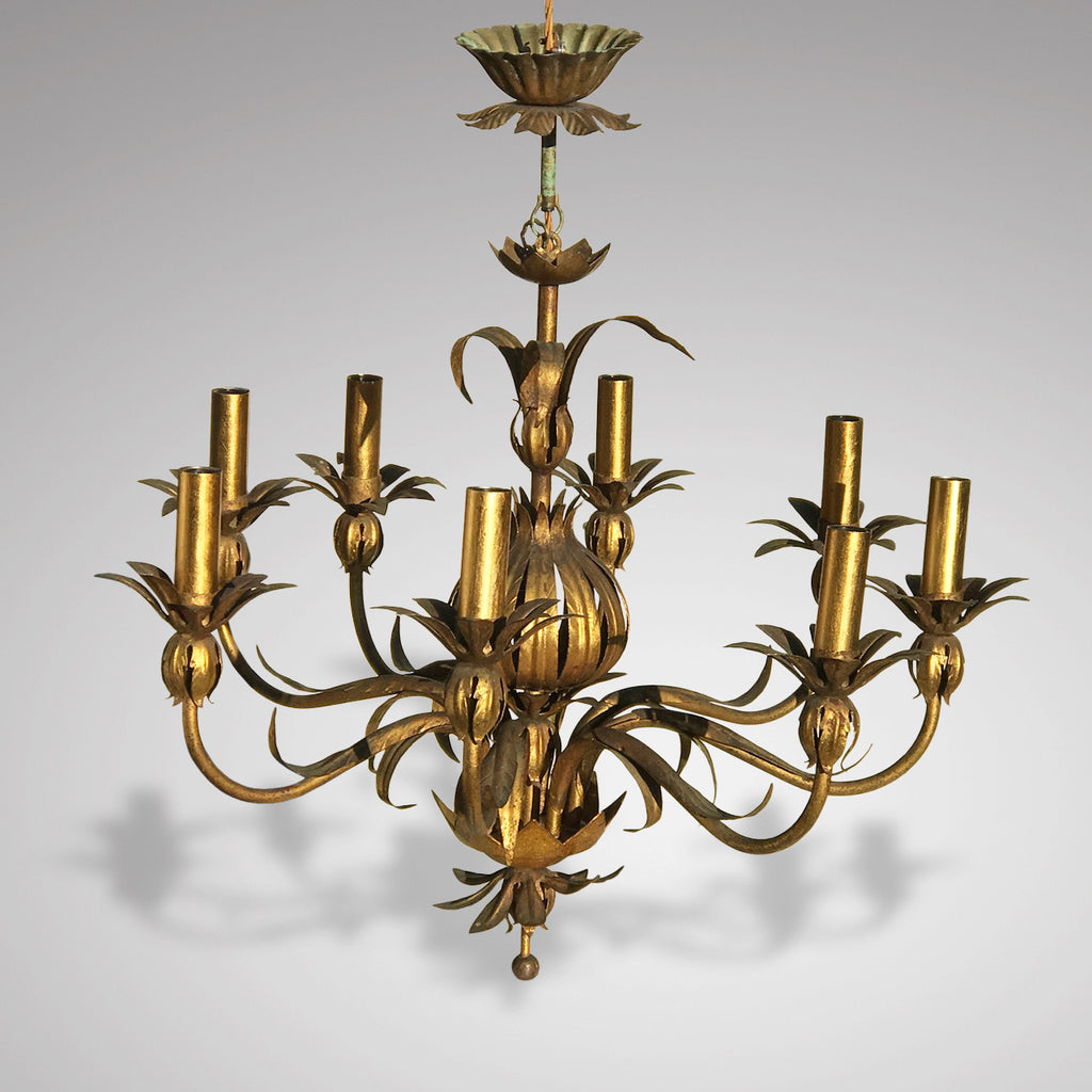 Italian Gilt Metal Pomegranate Chandelier - Main View - 2
