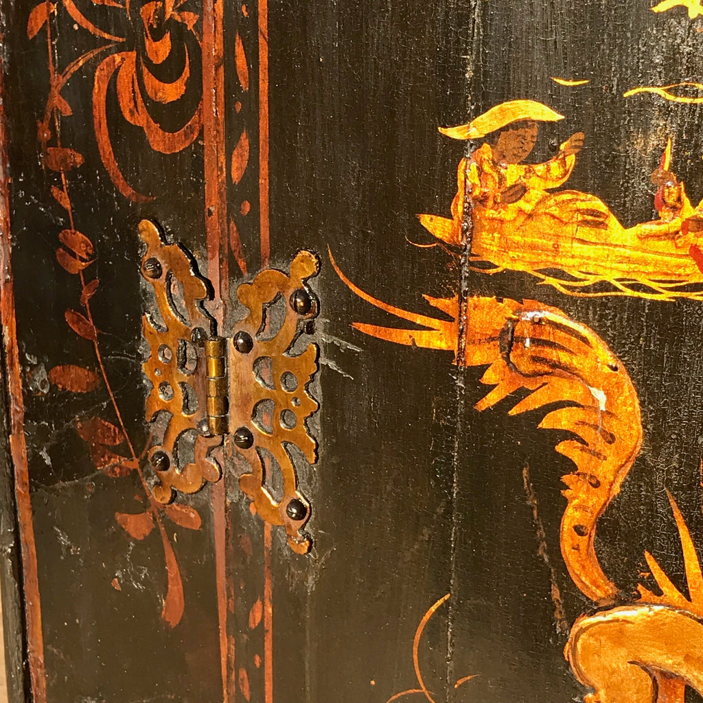 George III Japanned Bow Fronted Corner Cupboard - Detail View - 6