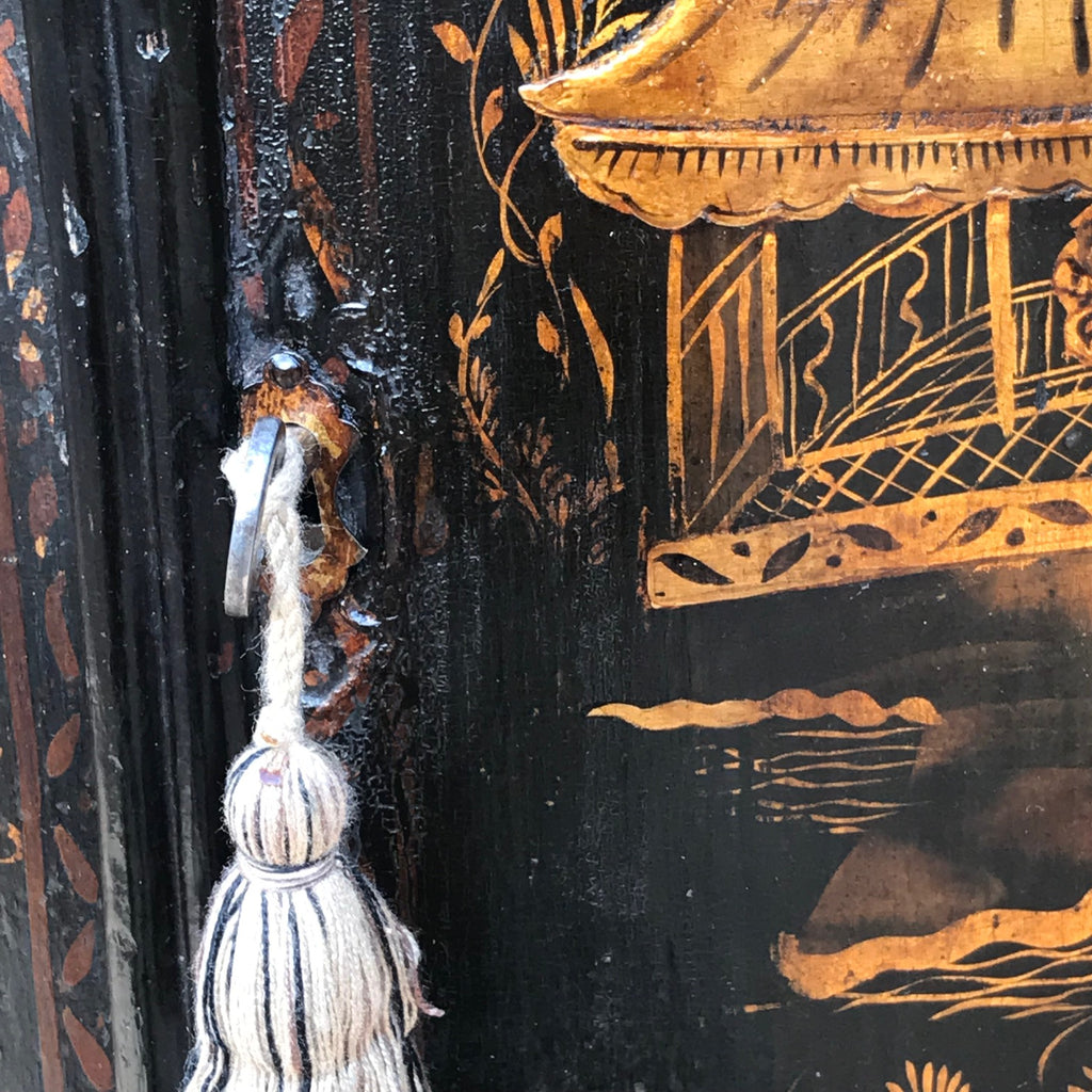 George III Japanned Bow Fronted Corner Cupboard - Detail View - 8