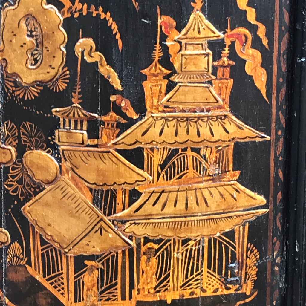 George III Japanned Bow Fronted Corner Cupboard - Detail View - 9