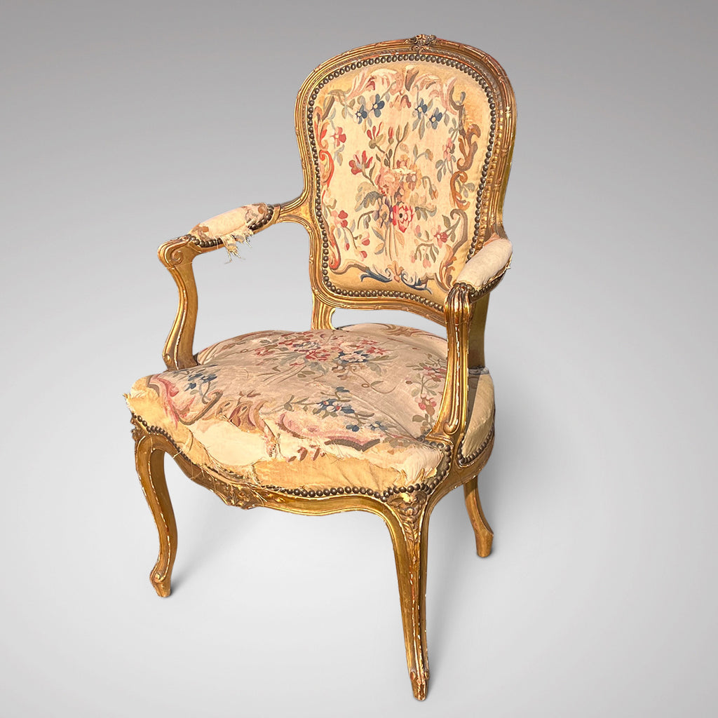 French Gilded Sofa with Matching Chairs - Main View - 3