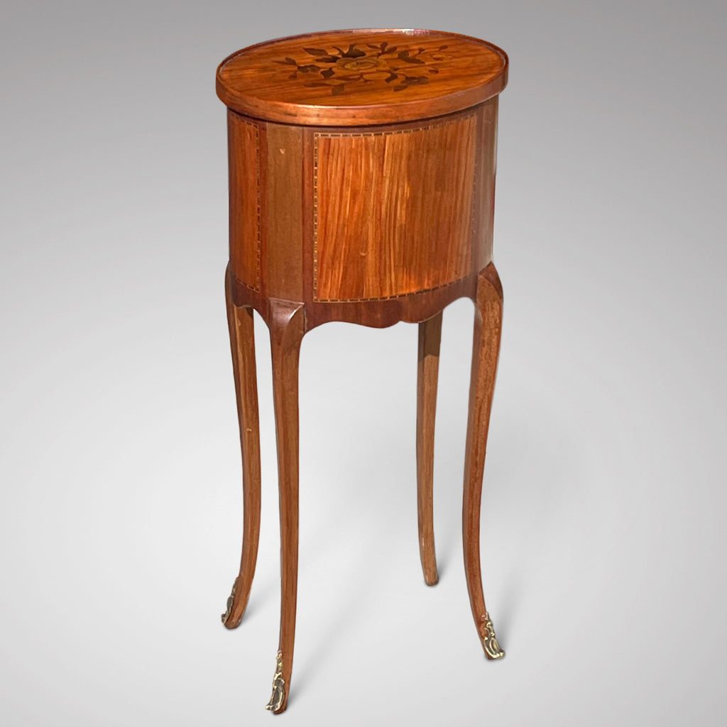 19th Century French Oval Bedside Table - Back View - 3