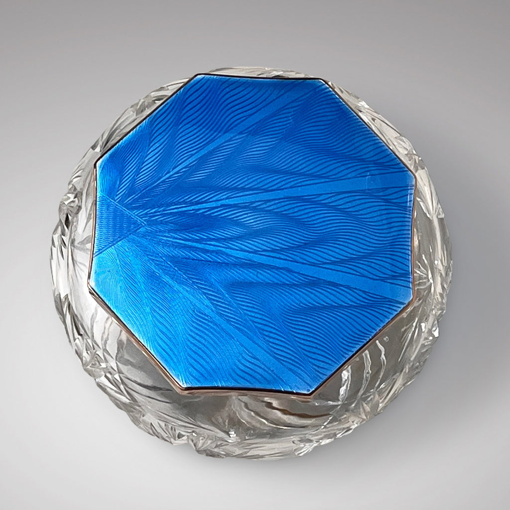 Art Deco Glass Bowl with Guilloche Enamel Top - Main View - 1