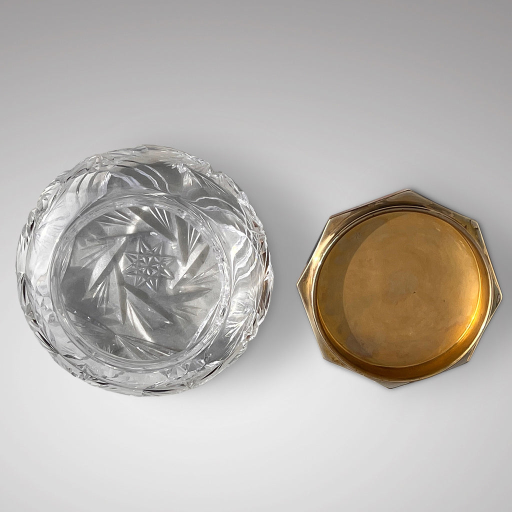 Art Deco Glass Bowl with Guilloche Enamel Top - Main View - 3