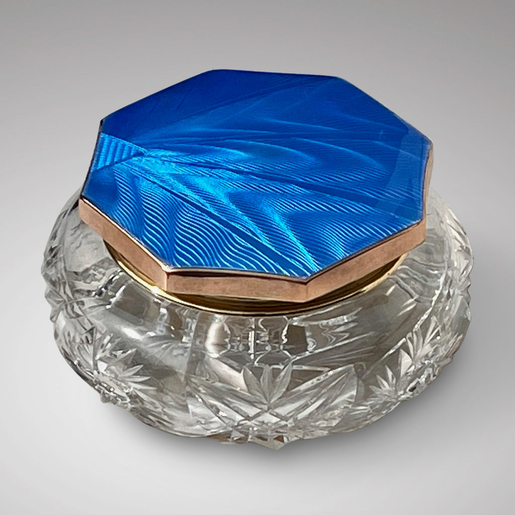 Art Deco Glass Bowl with Guilloche Enamel Top - Main View - 2