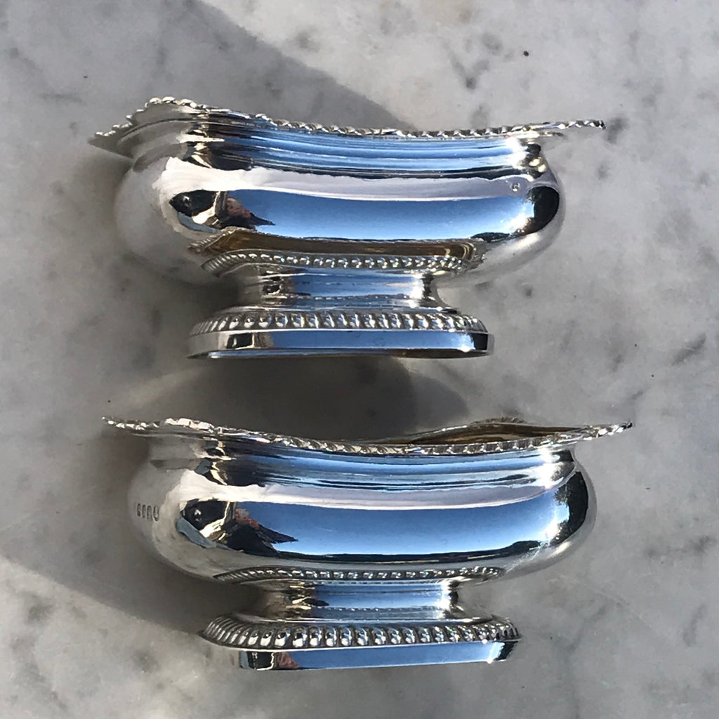 Pair of Geogian Table Salts by Rebecca Emes & Edward Barnard - Detail View - 3