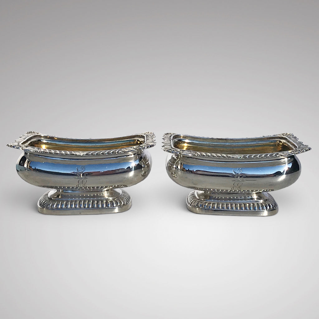 Pair of Georgian Silver Table Salts by Rebecca Emes & Edward Barnard - Main View - 1
