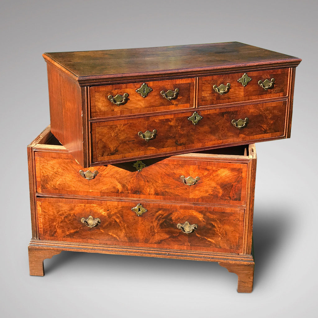 Early 18th Century Oak & Walnut Chest of Drawers - Front View in half - 2