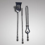 Set of 3 19th Century Polished Steel Fire Irons - Main View - 1