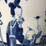 19th Century Chinese Blue & White Baluster Vase & Cover - Detail View - 9