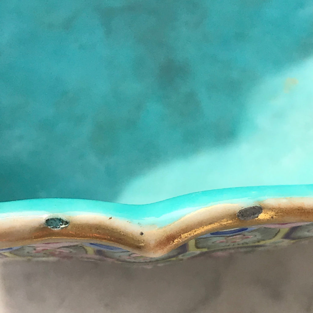 Qing Dynasty Chinese Lobed Rectangular Bowl - Rim Detail View - 9