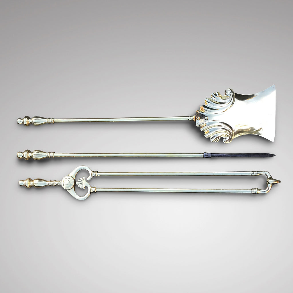 A Set of High Quality 19th Century Brass Irons - Main View - 1