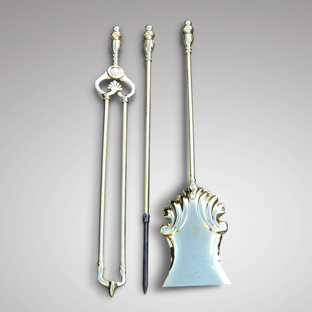 A Set of High Quality 19th Century Brass Irons - Main View - 2