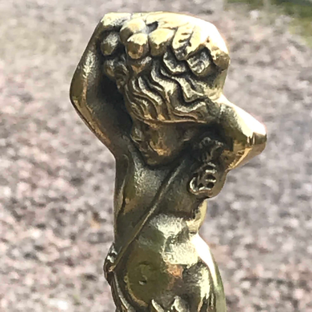 Mid Century Oval Brass Cheval Mirror - Detail View - 7