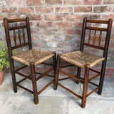Pair of 18th Century Elm & Ash Country Chairs - Front & Side View - 7