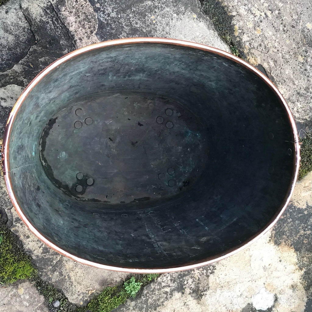 19th Century Copper Jardiniere with Lion Mask Handles - Detail View - 3